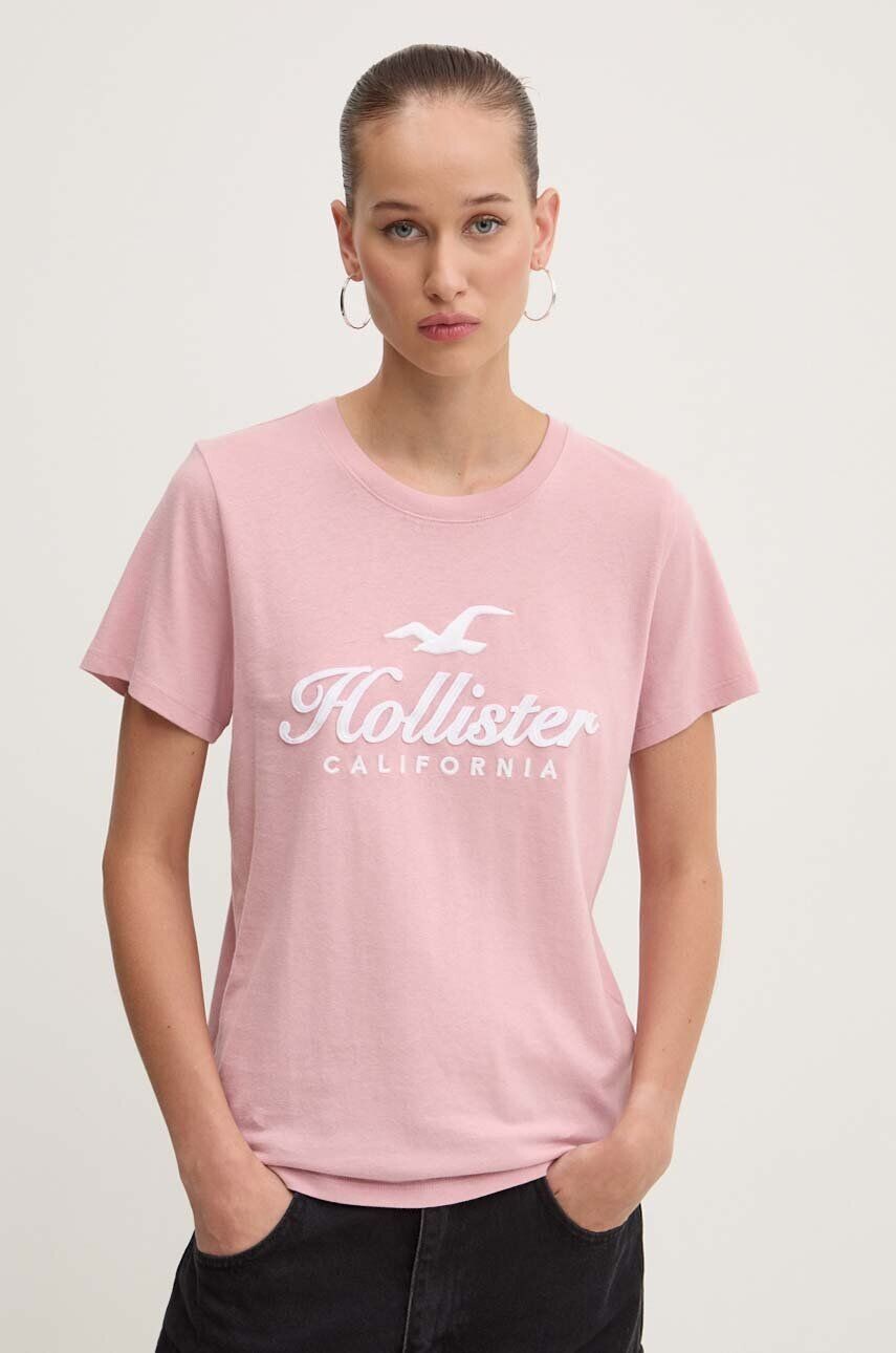 

Хлопковая футболка Hollister Co., розовый