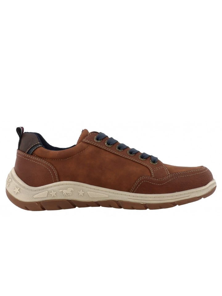 MUSTANG SHOES Спортивные кроссовки на шнуровке коричневого цвета — фото 4