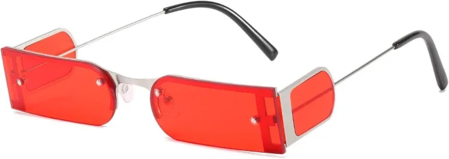 

Модные винтажные солнцезащитные очки в маленькой прямоугольной оправе для мужчин и женщин, роскошные, в стиле панк, для путешествий, с защитой от УФ-излучения UV400 TYUVIVO, C3