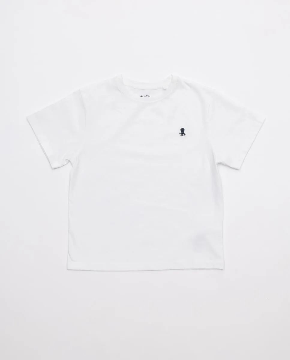 

Детская футболка с коротким рукавом и круглый воротник El Pulpo, белый