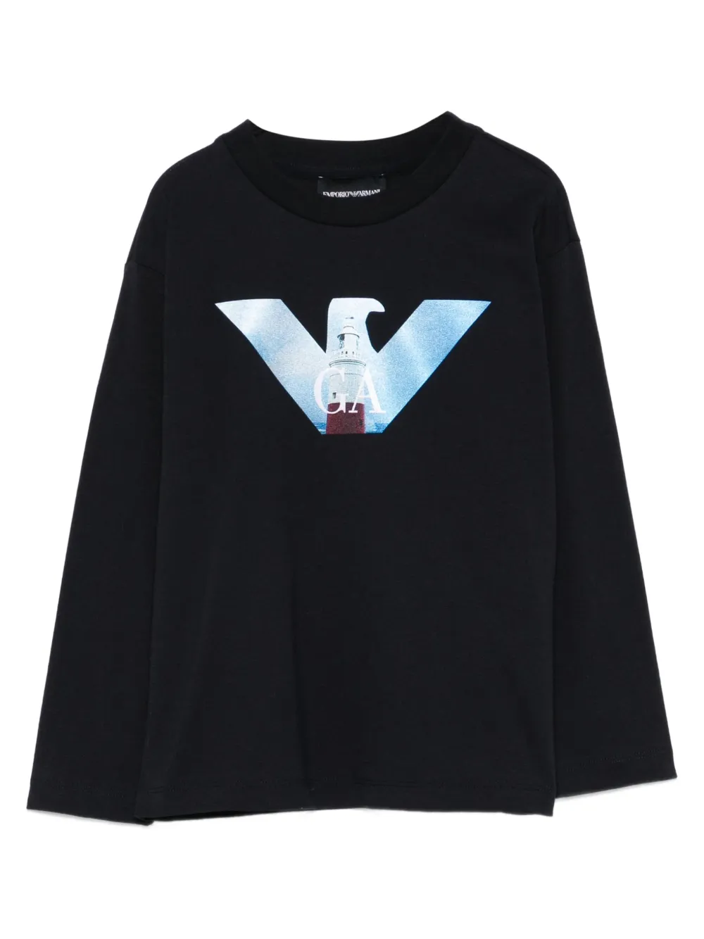 

Футболка с логотипом Emporio Armani Kids, синий