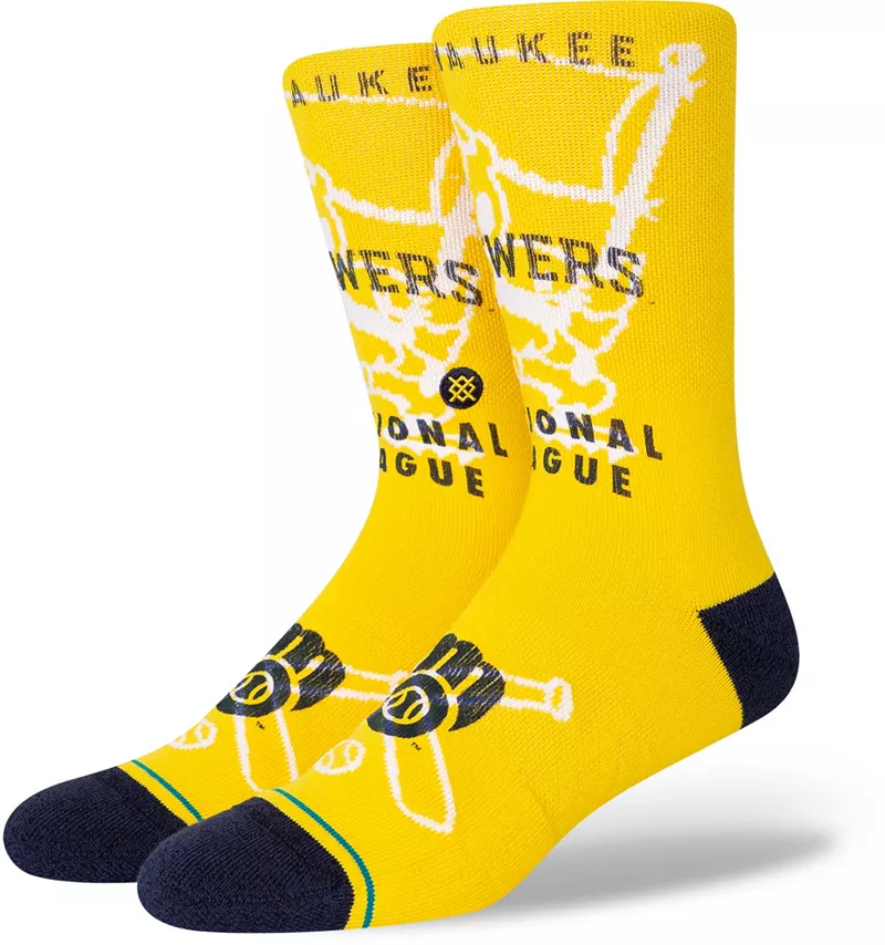 

Желтые носки Stance Milwaukee Brewers Hey Batter Crew