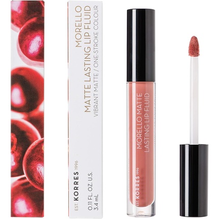 

Morello Matte Lasting Lip Fluid № 06 Романтический телесный цвет, 3,4 мл, Korres