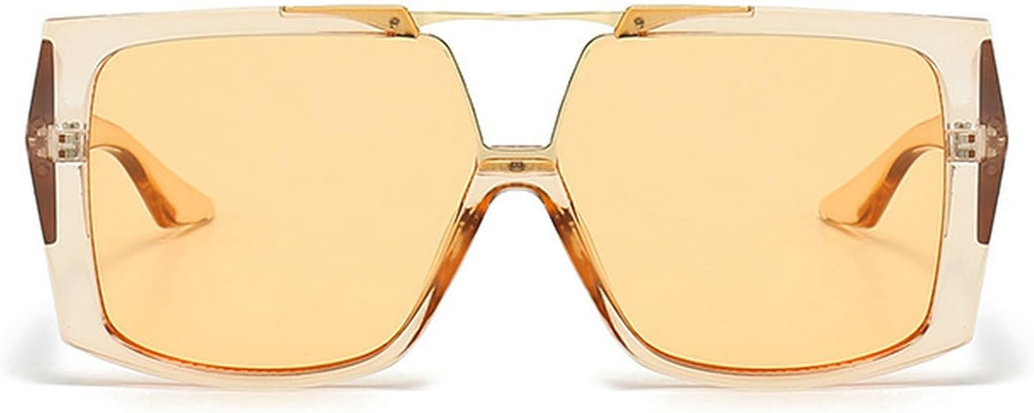 

Ретро-солнцезащитные очки с двойной перемычкой квадратной формы для женщин, модные градиентные оттенки, защита от УФ-излучения UV400, модные солнцезащитные очки большого размера для мужчин mincl, Champagne