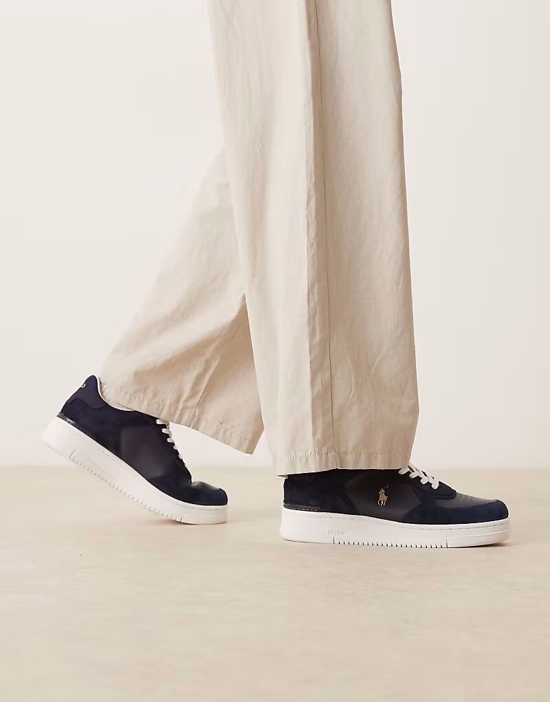 

Кроссовки Masters Court из замши и кожи темно-синего цвета Polo Ralph Lauren