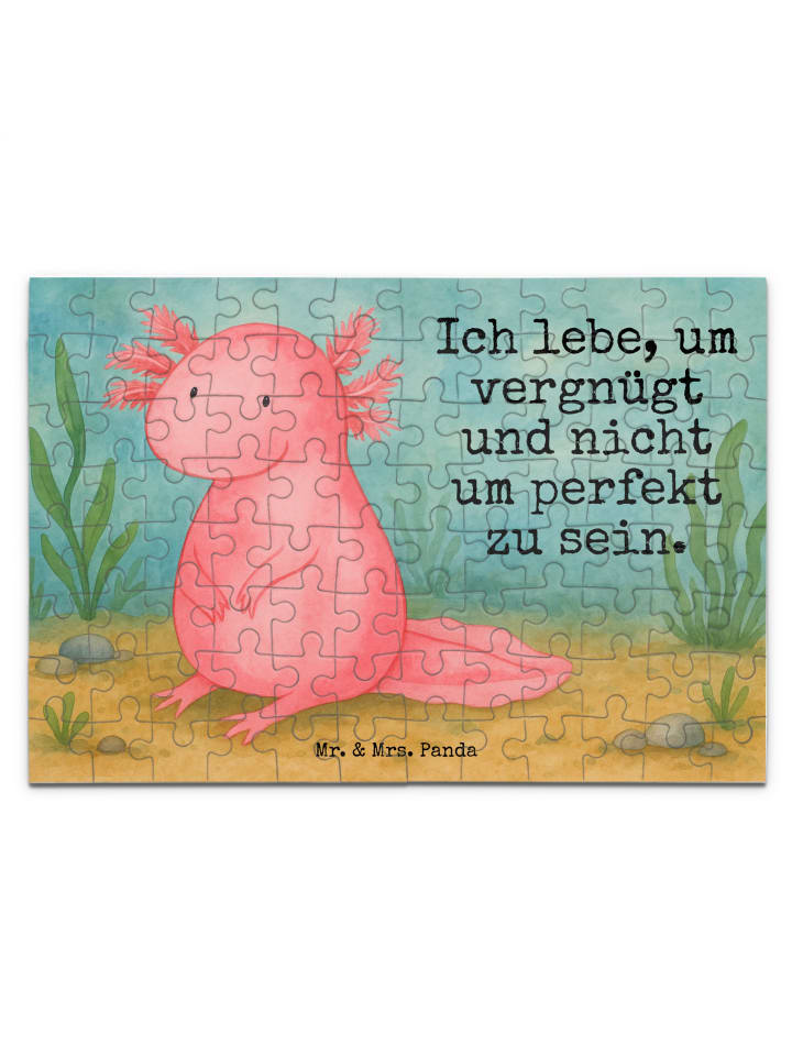 

Mr. & Mrs. Panda Симпатичный пазл с изображением аксолотля и надписью белого цвета