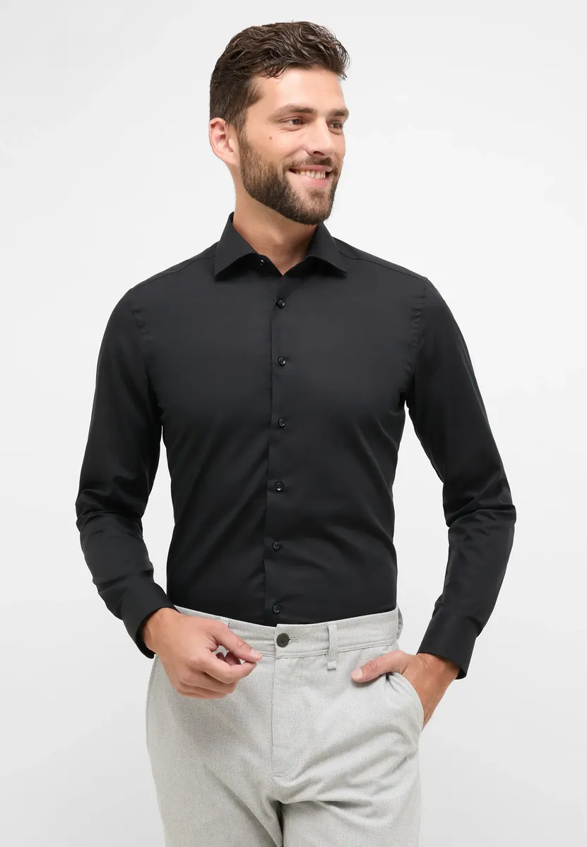 

Рубашка Eterna с длинными рукавами "SLIM FIT", черный
