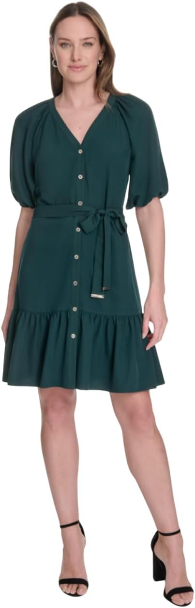 

Женское платье-фонарик Tommy Hilfiger с рукавами 3/4, завязывающимся на талии, с расклешенной юбкой, Cypress