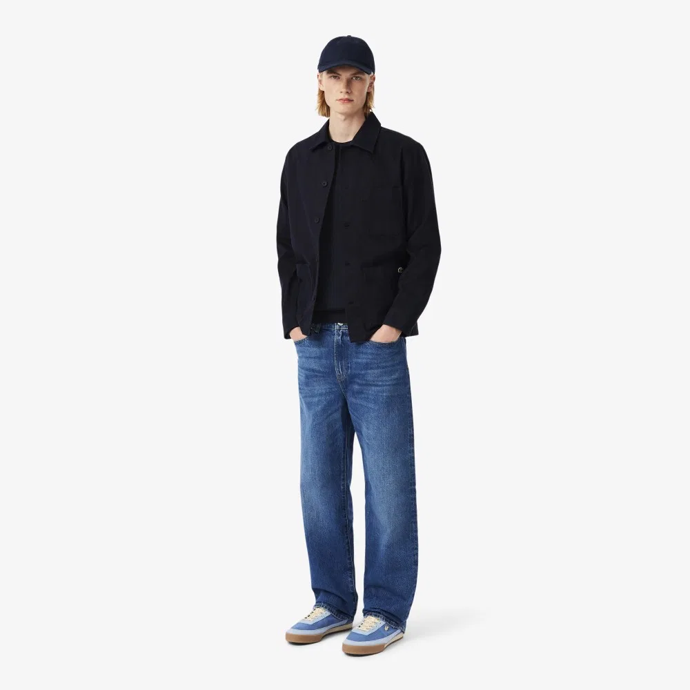Мужской джемпер из мериносовой шерсти, тёмно-синий, от Lacoste — фото 4