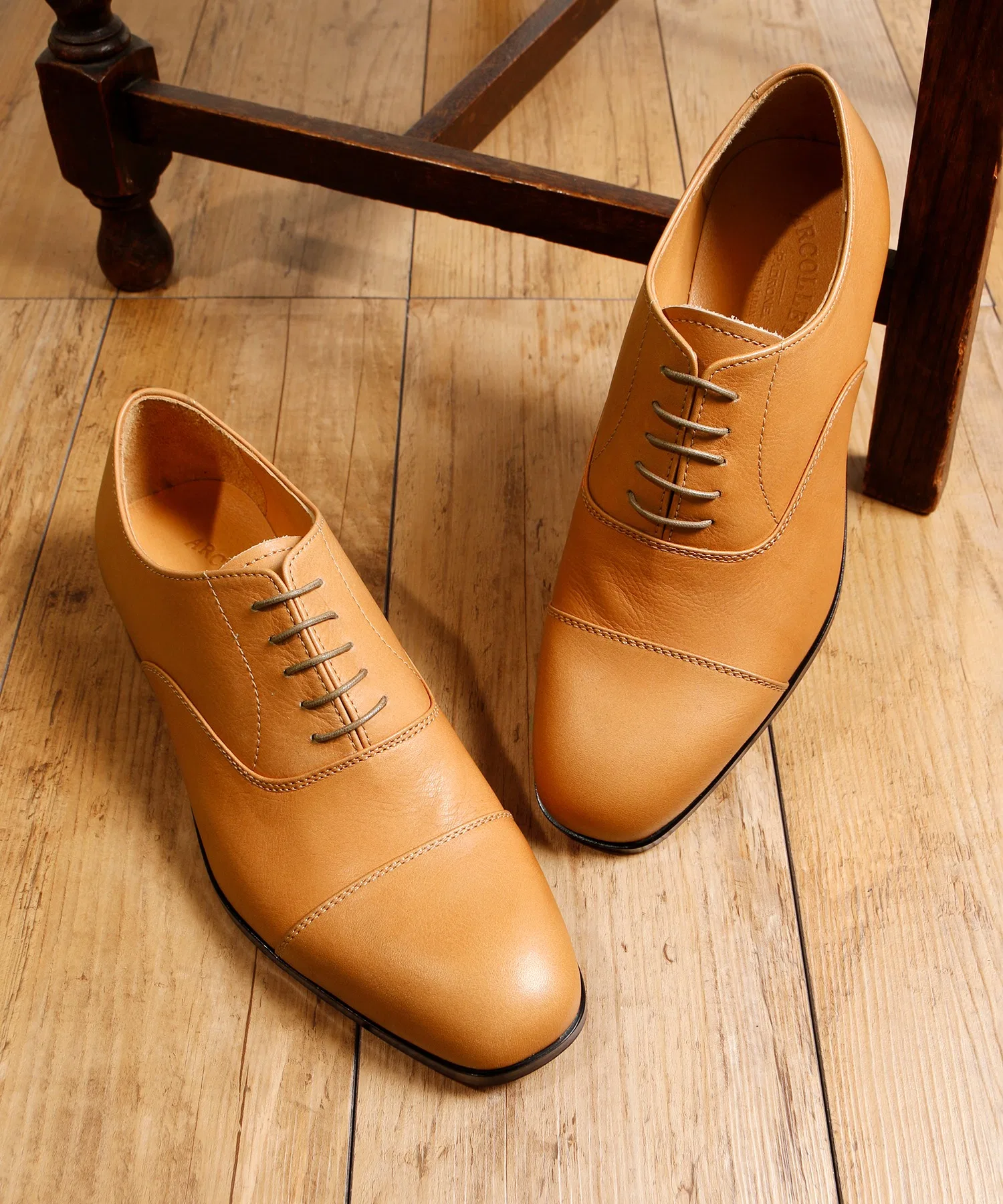 Мужские кожаные туфли PADRONE ARCOLLETTA EX DERBY STRAIGHT TIP чёрные