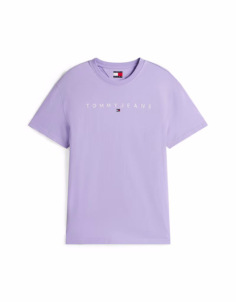 

Футболка Tommy Jeans с линейным логотипом фиолетового цвета