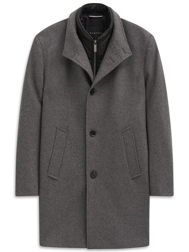 

Пальто с воротником-стойкой, цвет 280-темно-серый Bugatti