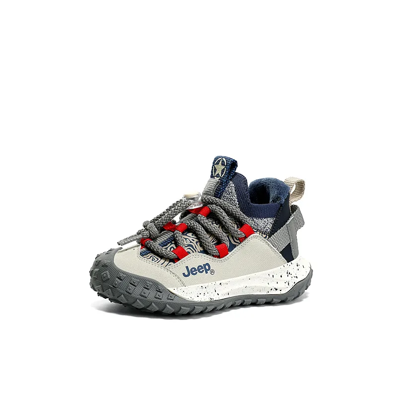 Jeep Кроссовки детские mid top из искусственной кожи красные и синие — фото 3