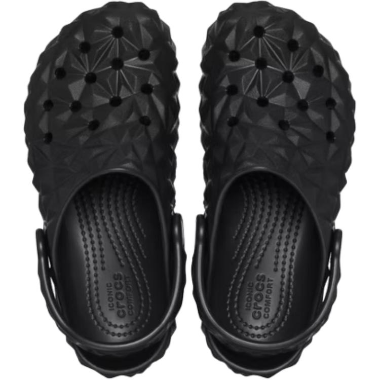 Классические износостойкие дышащие низкие детские сандалии Clog Crocs, черный — фото 4