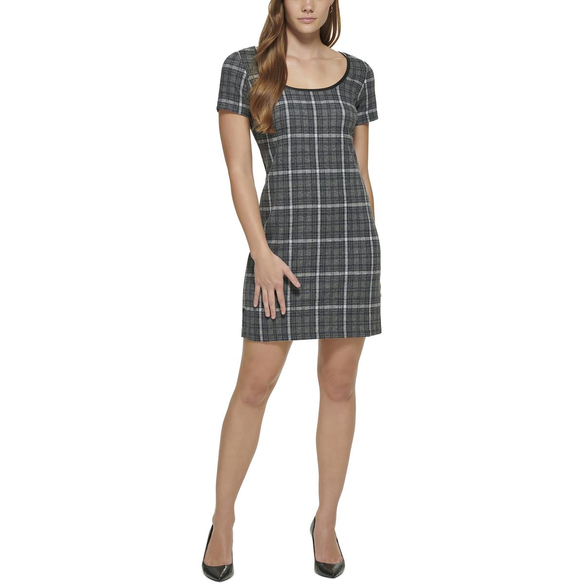 

Женское мини-платье-футляр с круглым вырезом Calvin Klein, цвет heather/charcoal