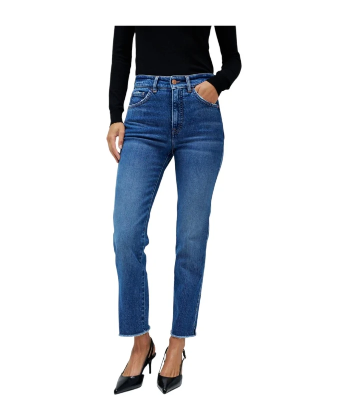 

Узкие укороченные джинсы с комфортной вставкой Salsa, синий