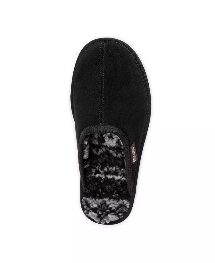 Мужские туфли Dave Printed Berber Suede Scuff, шоколадный, 11 MUK LUKS, черный — фото 3