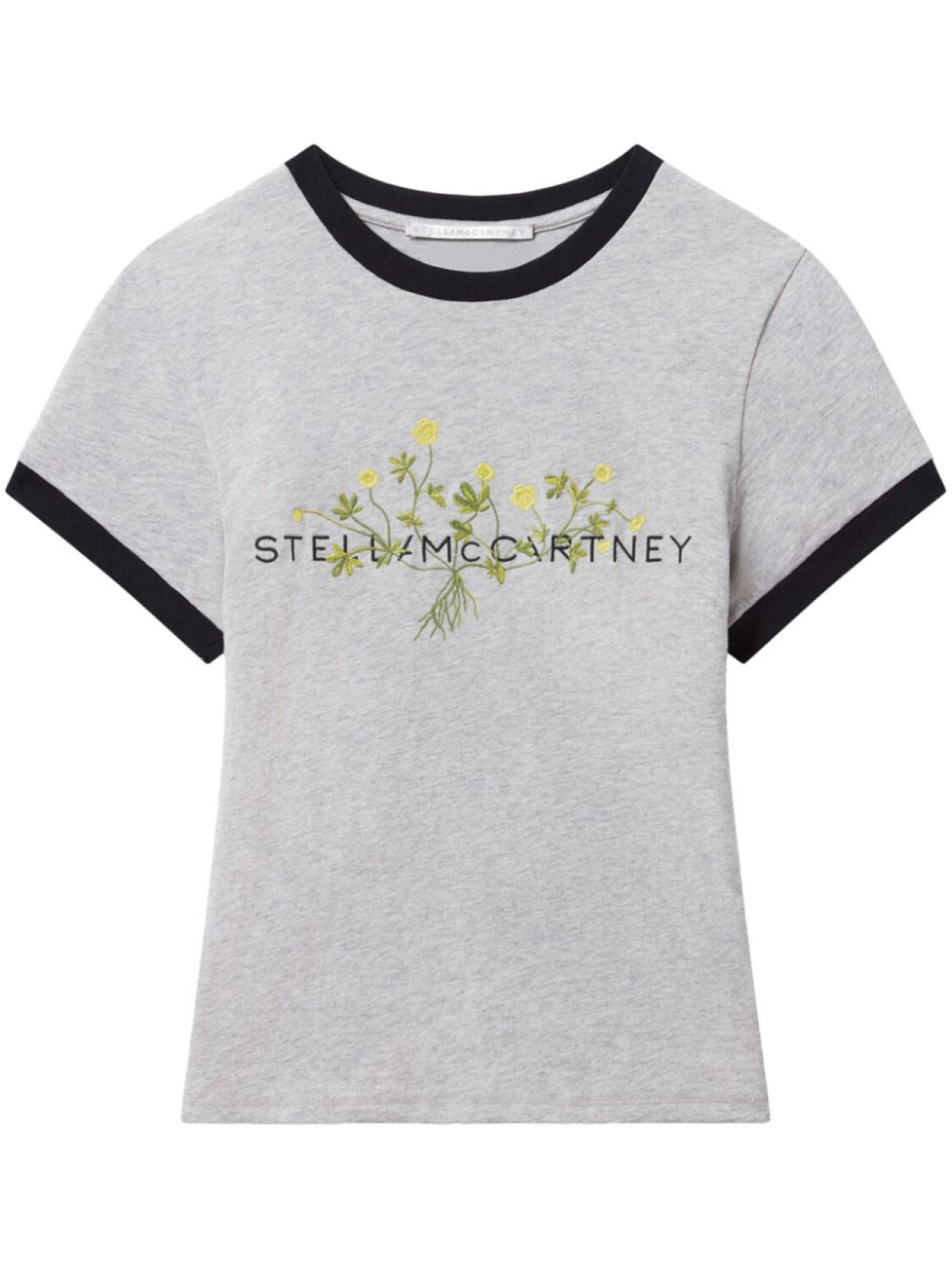 

Stella McCartney футболка с вышитым логотипом, серый