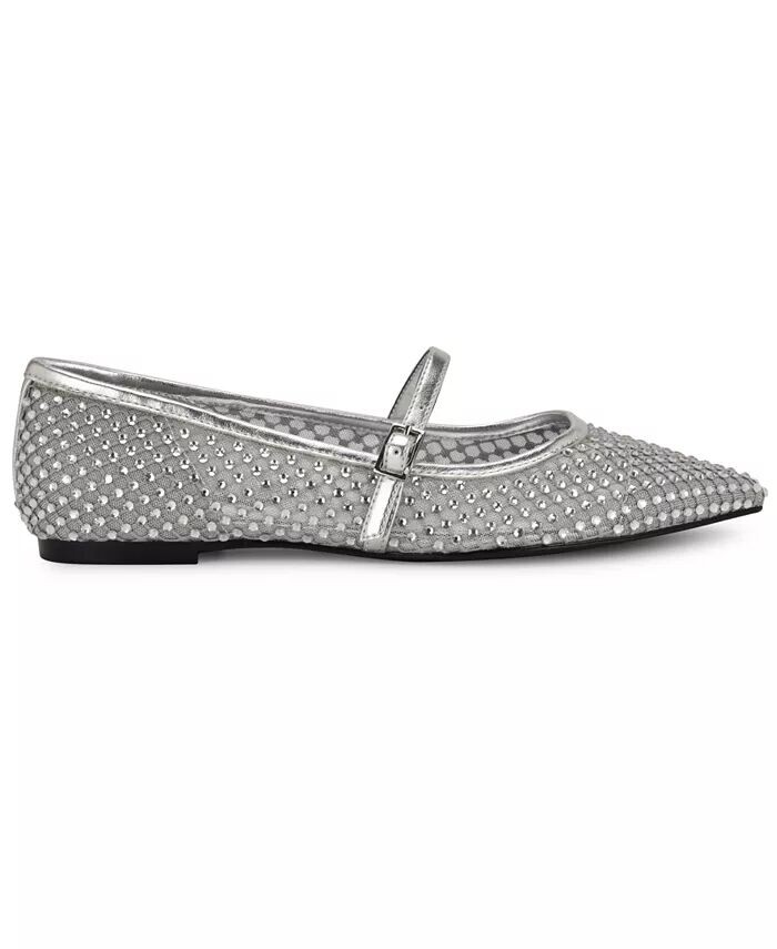 Женские туфли-лодочки Bray Pointy Toe с декором Nine West, серебряный — фото 2