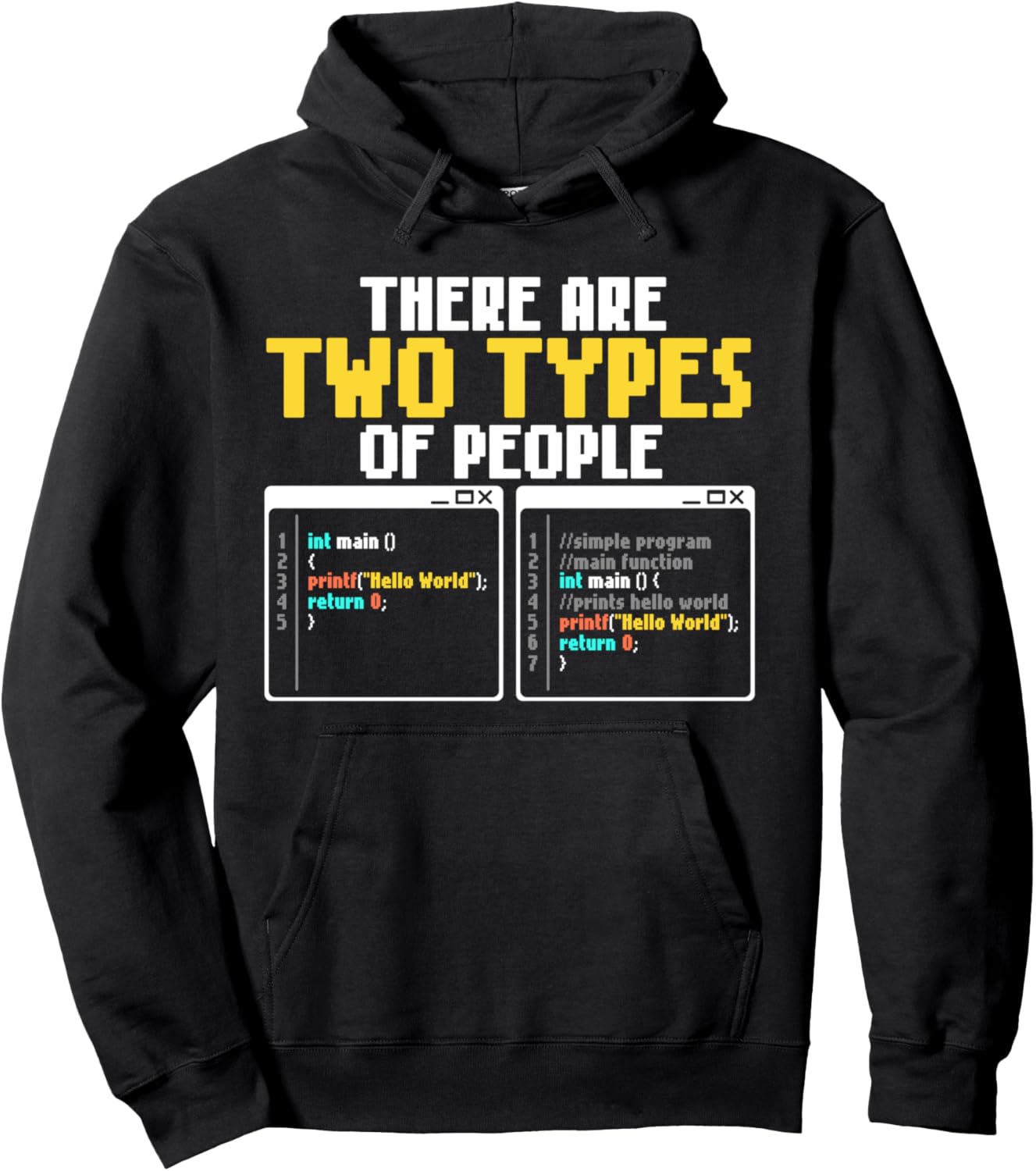 

Существует два типа программистов! Худи Tropic Programming Apparel, черный