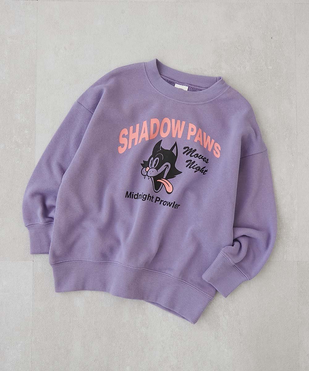Толстовка с крупным силуэтным принтом Devil Lab, модель 25AW Devirock, 007-Black Cat-G Purple