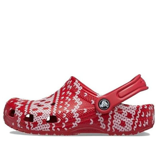 

Кроссовки classic holiday sweater clogs 'red white' Crocs, красный