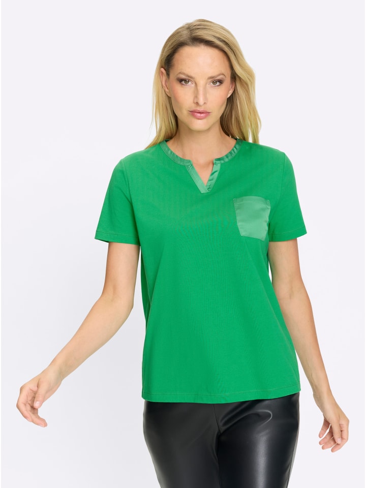 

Рубашка с короткими рукавами травянисто-зеленого цвета Heine