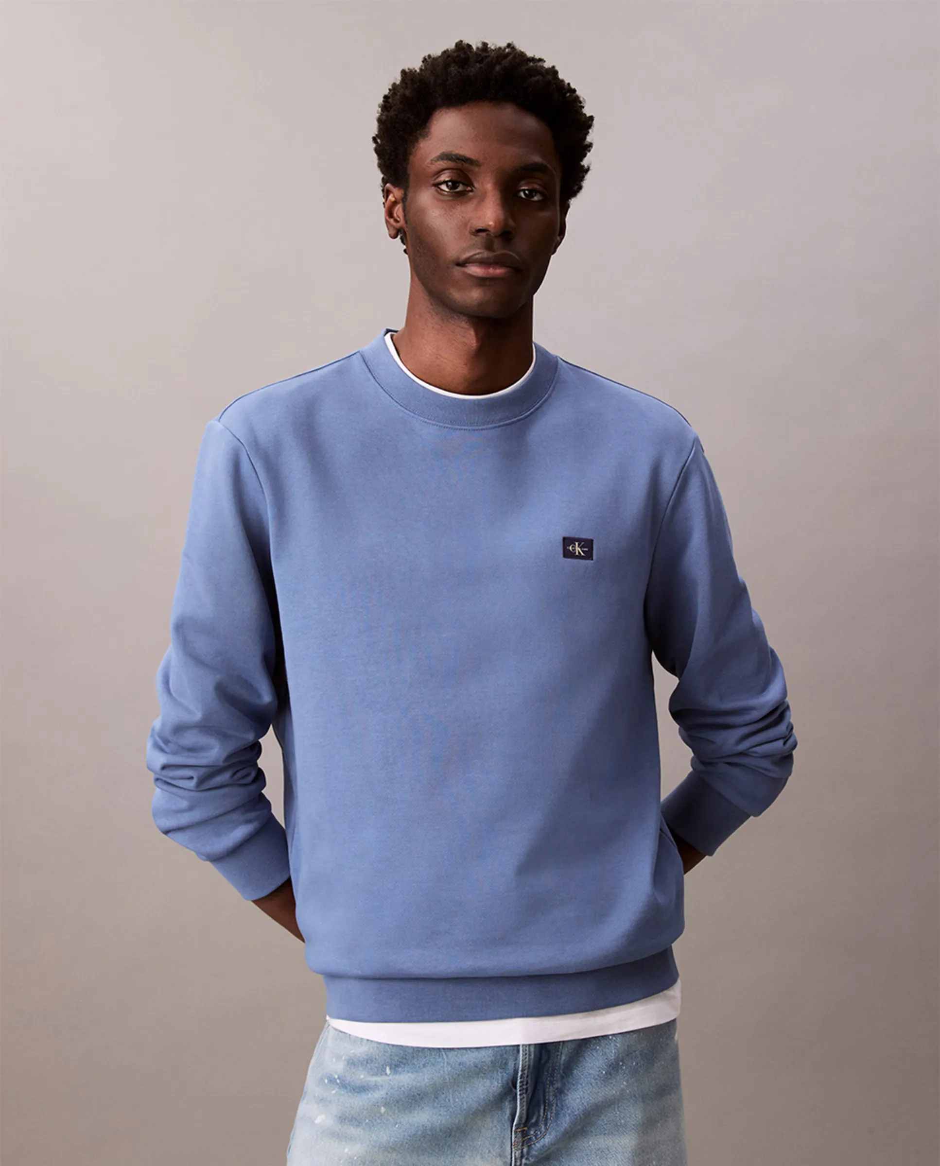

Мужская толстовка с логотипом Calvin Klein Jeans, синий