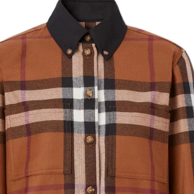 

Футболка с принтом и пуговицами Burberry, цвет берёзовый коричневый