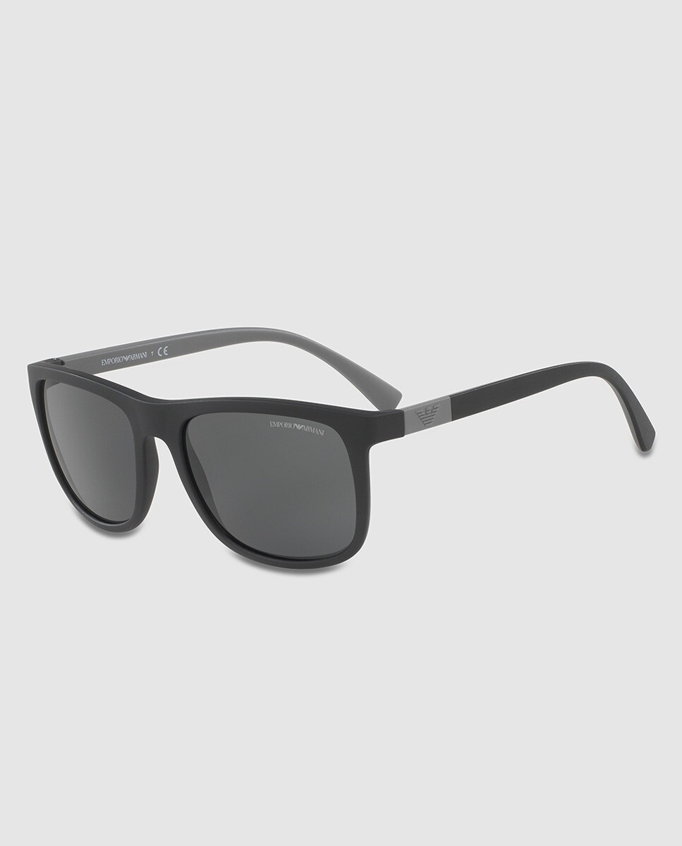 

EA4079 черные квадратные солнцезащитные очки Emporio Armani, черный