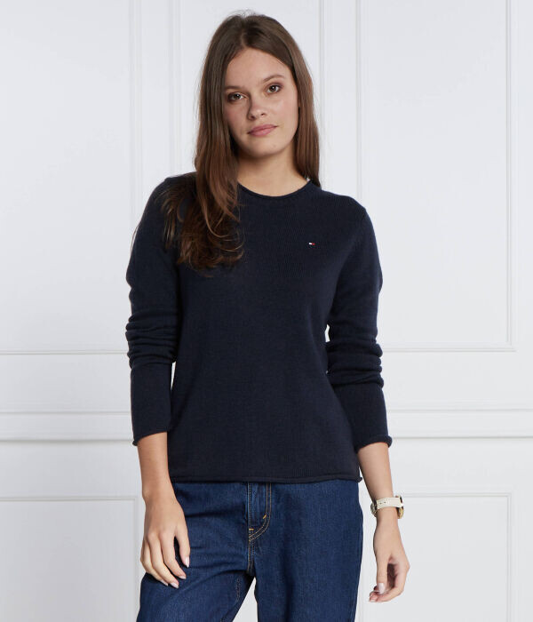 Джемпер женский Tommy Hilfiger шерстяной мягкий, синий — фото 3