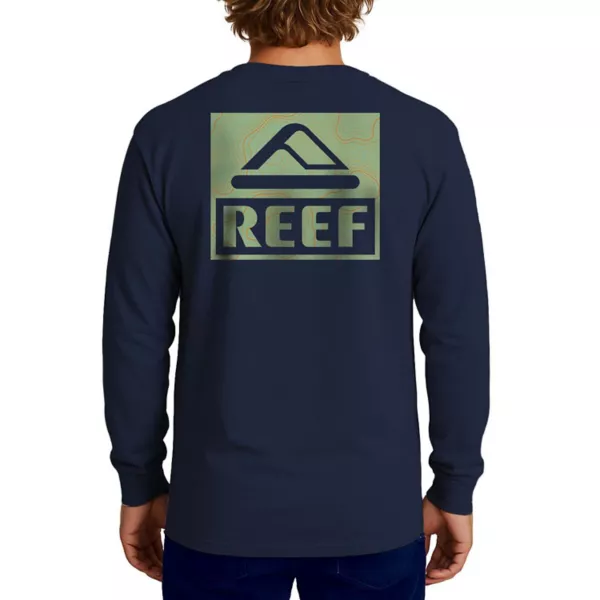 

Мужская футболка с длинным рукавом и принтом Topo Reef, синий