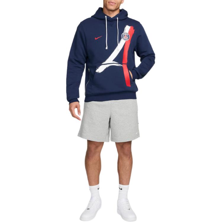Футболка с капюшоном Paris Saint Germain Standard Issue мужская Dri FIT Nike, темно-морской синий — фото 4