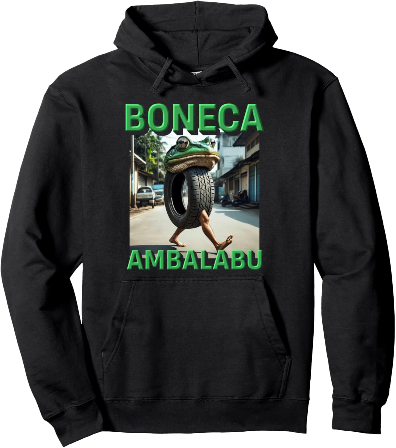 

Толстовка, Веселый интернет-мем с персонажем ИИ, толстовкой с изображением лягушки Бонека Амбараб Brainrot Italian Meme Character, черный