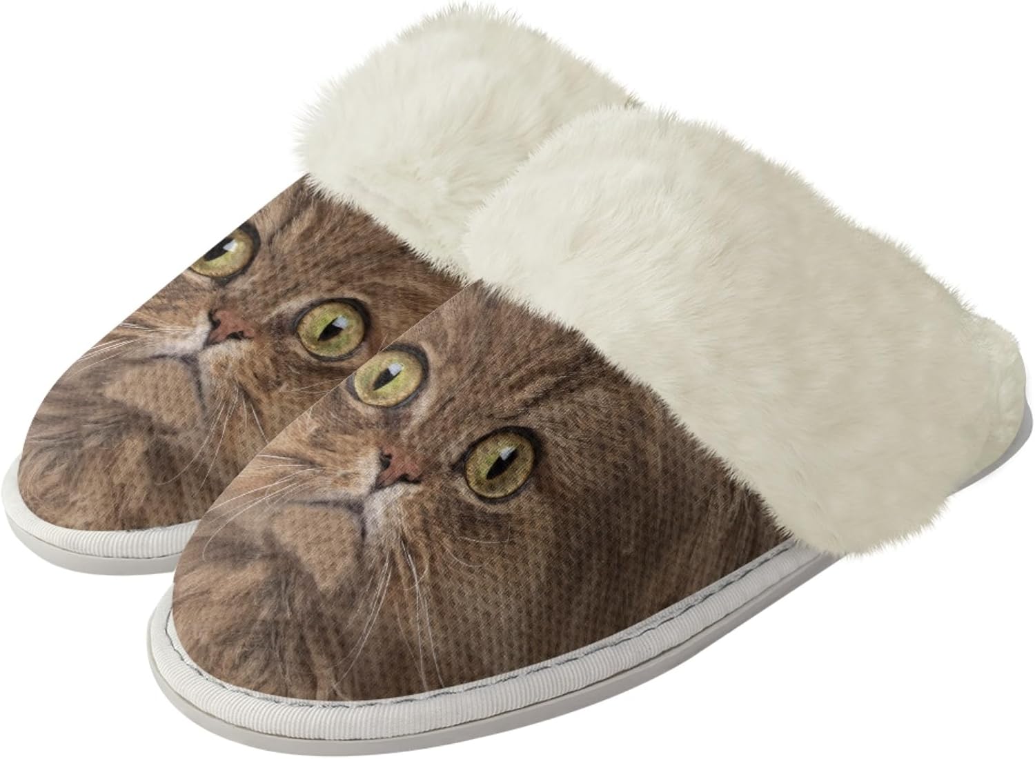

Тапочки Micoklinlin для женщин и мужчин, с плюшевой подкладкой, домашние фланелевые тапочки, зимние мягкие и теплые тапочки для дома, Funny Cat