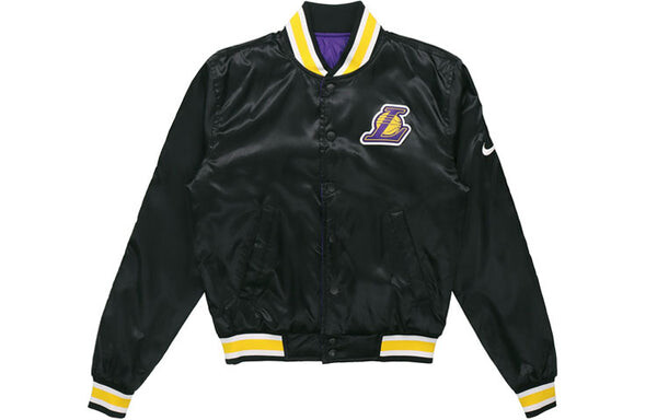 Куртка nba los angeles lakers двусторонняя спортивная куртка Nike, черный — фото 2
