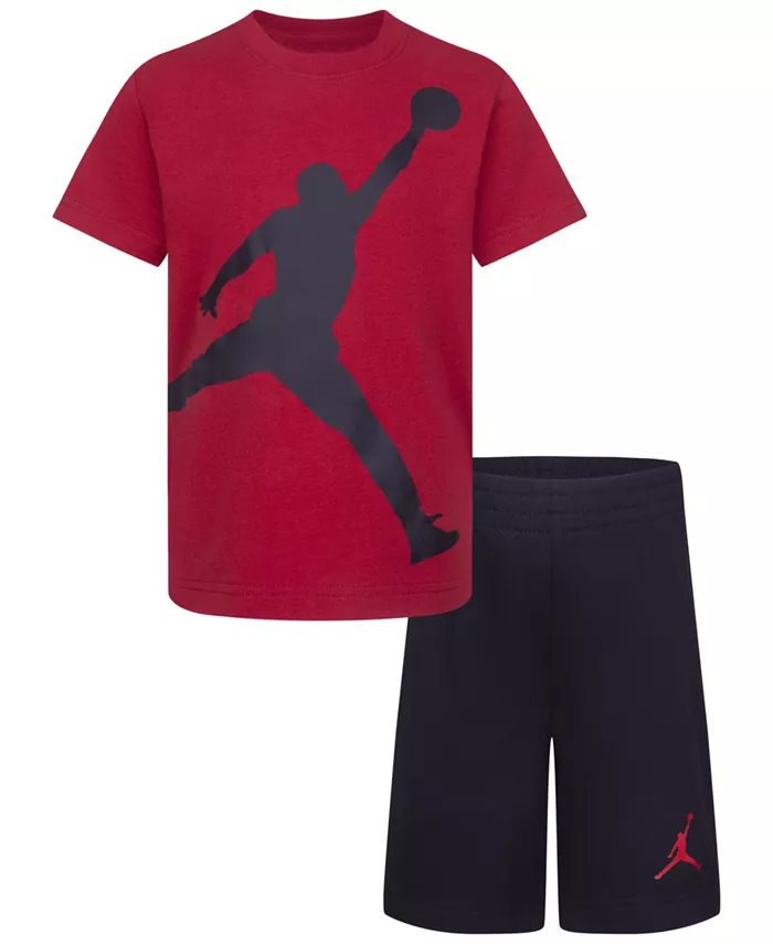 

Детский комплект из футболки и шорт Little Boys 2-Piece Jumbo Jumpman Jordan, черный