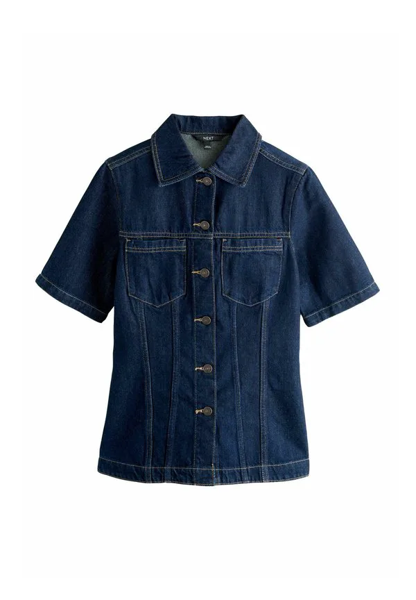 Блузка прямого кроя с коротким рукавом и пуговицами Next, Rinse Denim — фото 4