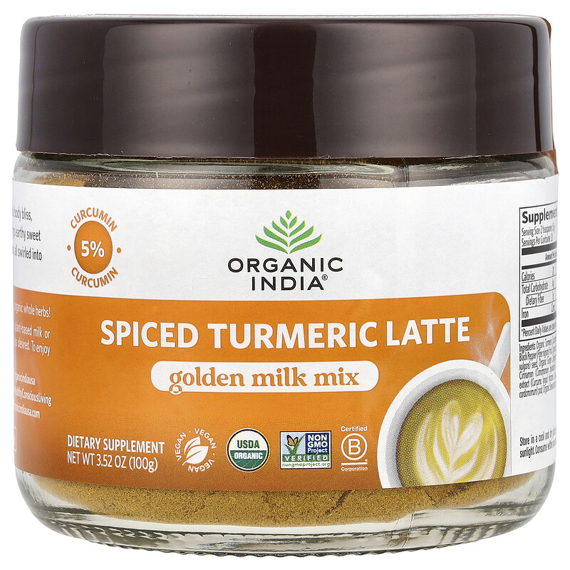 

Organic India, Spiced Turmeric Latte, Golden Milk Mix, 3.52 oz (100 g)