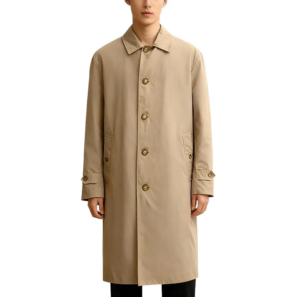 Пальто тренч Burberry мужское, классическая модель, темно-бежевое — фото 4