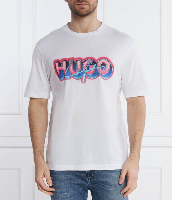 

Футболка мужская Hugo Blue с принтом на груди, белый