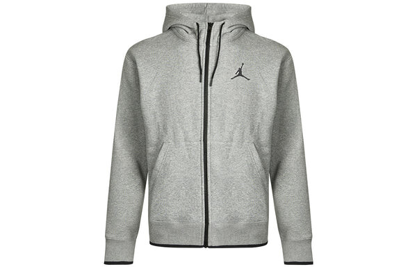 Куртка Air Jordan MENS Logo Print Fleeced Sports Hooded Jacket Grey, серый — фото 2