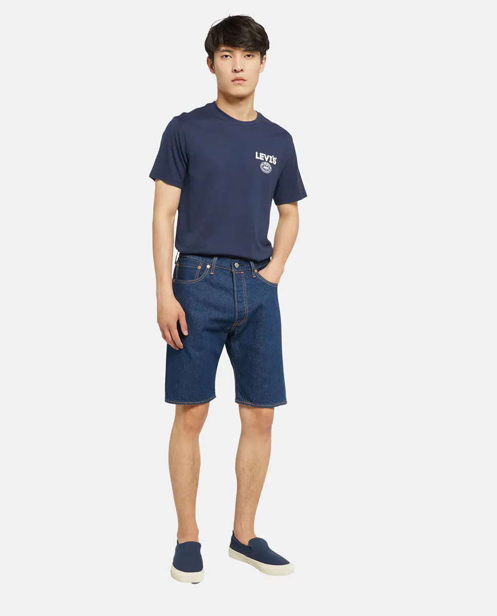 

501 Оригинальные мужские хлопковые джинсовые шорты-бермуды Levi's, темно-синий