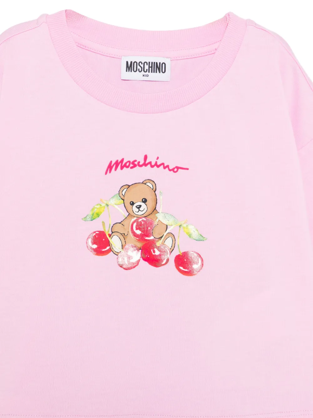 Комплект с принтом (шорты и верх) Moschino Kids, розовый — фото 3
