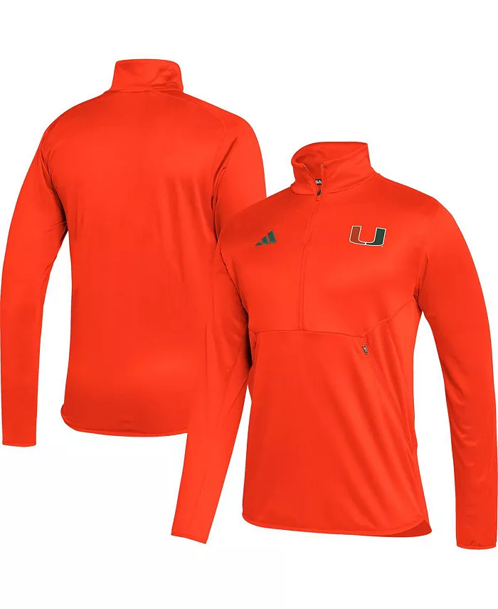 

Мужская оранжевая толстовка Miami Hurricanes 2023 Sideline AEROREADY с полузастежкой adidas