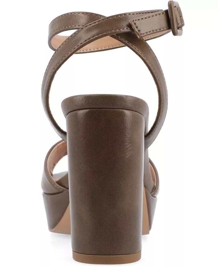 Женские модельные сандалии Nairri на платформе и блочном каблуке Journee Collection, коричневый — фото 3