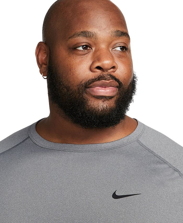 Мужская футболка свободного кроя для фитнеса Dri-FIT с короткими рукавами Nike, цвет Smoke Grey/black — фото 3