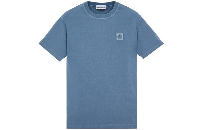 

Футболка с нашивкой-логотипом из хлопка STONE ISLAND, серо-голубой