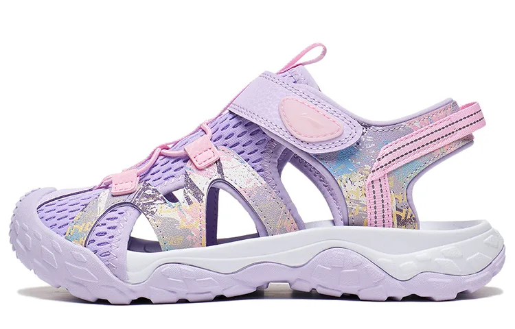 YOUNG Детские сандалии Li-Ning YOUNG Trekking 1.5m Sports Life Collection Color Block, фиолетовые