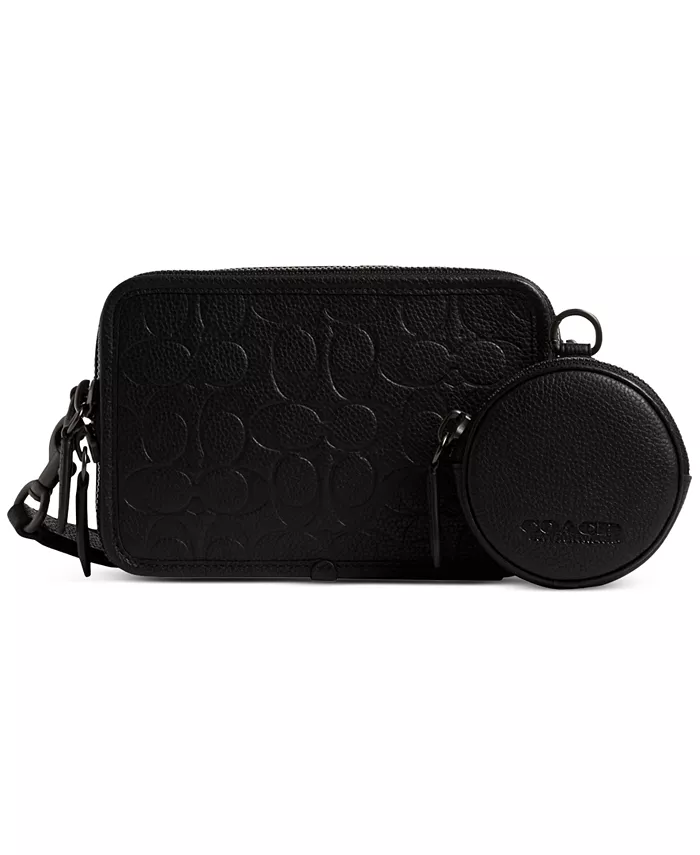 

Мужская сумка-кроссбоди Charter Crossbody в черном исполнении из фирменной кожи с металлической цепочкой COACH, черный
